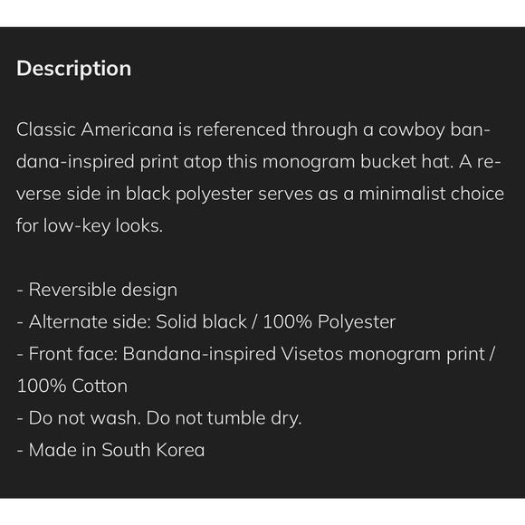 MCM White Visetos Monogram Bandana Print Logo Reversible Bucket Hat NWT $320 - Picture 10 of 10